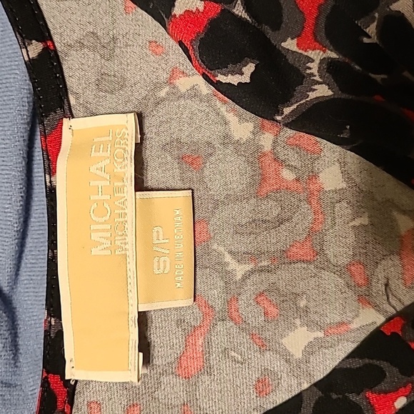 Michael Kors women's small Faux Halter Neck top SP black and red EUC - Picture 3 of 8